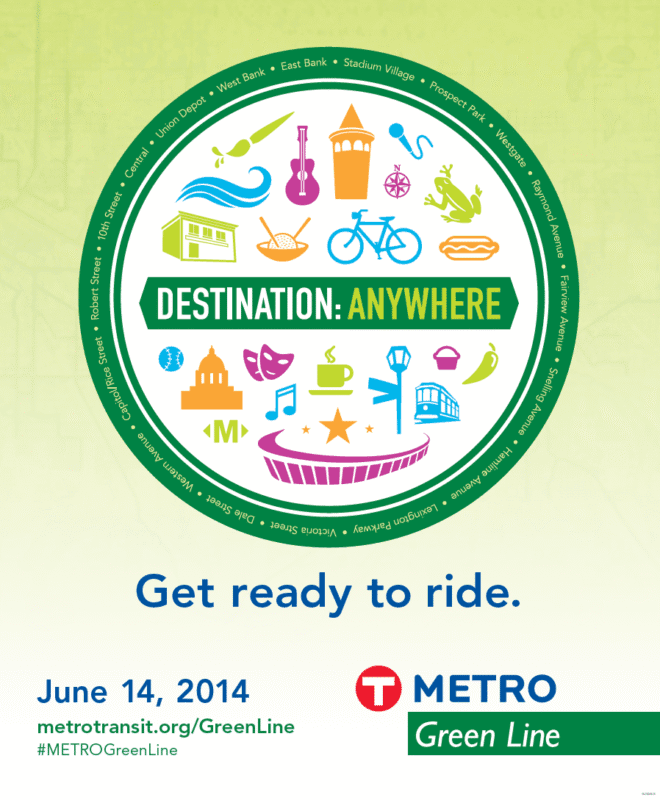 Ad for Green Line Opening Day Celebration
